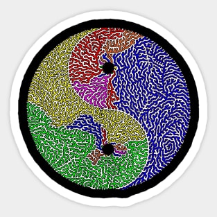 Rainbow Yin and Yang Sticker
